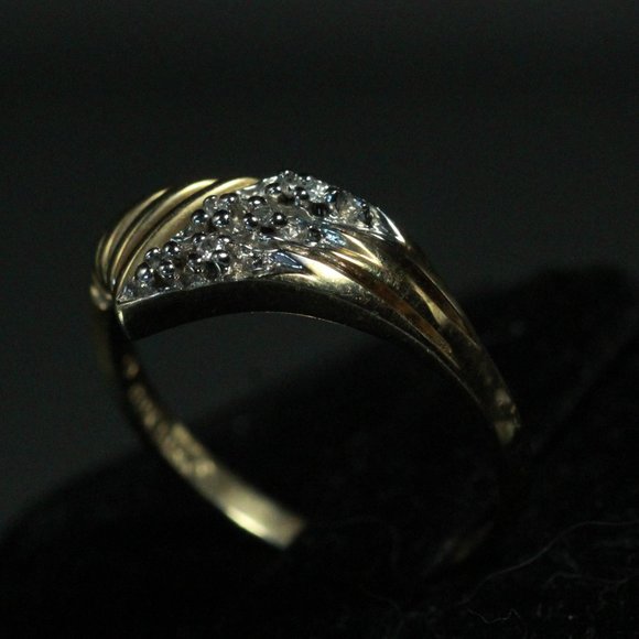10k GOLD PAVE RHINESTONES RING - Picture 6 of 9